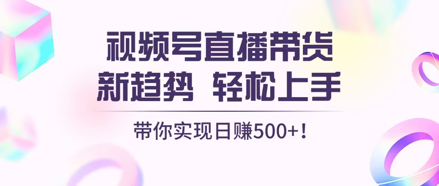 视频号直播带货新趋势，轻松上手，带你实现日赚500+-彼飞网创