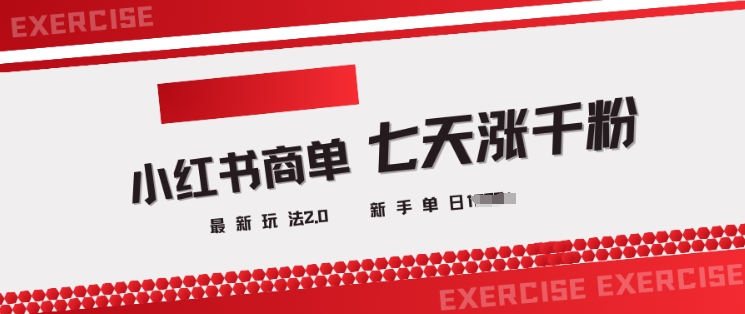 小红书商单2.0最新玩法，3天涨千粉单日变现多张-彼飞网创