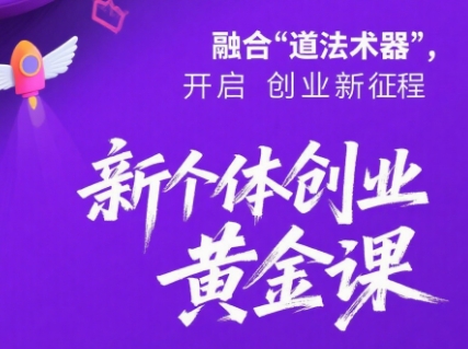 新个体创业黄金课：道法术器四维抢占2025红利-彼飞网创