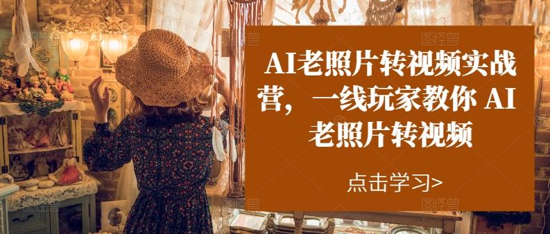 AI老照片转视频实战营，一线玩家教你AI老照片转视频-彼飞网创