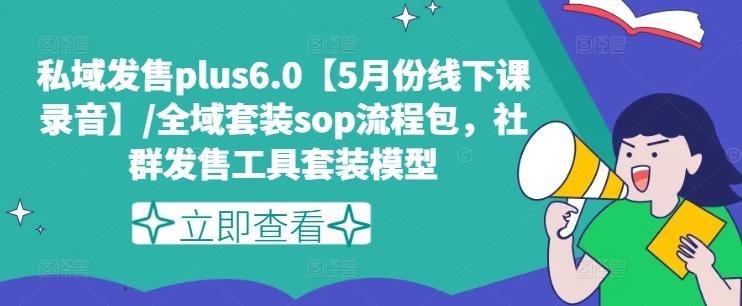 私域发售plus6.0【5月份线下课录音】/全域套装sop流程包，社群发售工具套装模型-彼飞网创