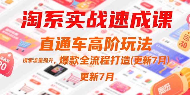 淘系实战速成课，直通车高阶玩法，搜索流量提升，爆款全流程打造(更新7月-彼飞网创