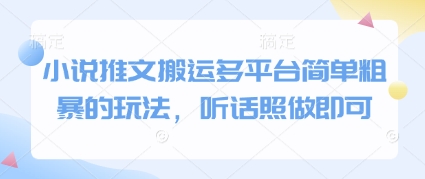 小说推文搬运多平台简单粗暴的玩法，听话照做即可-彼飞网创