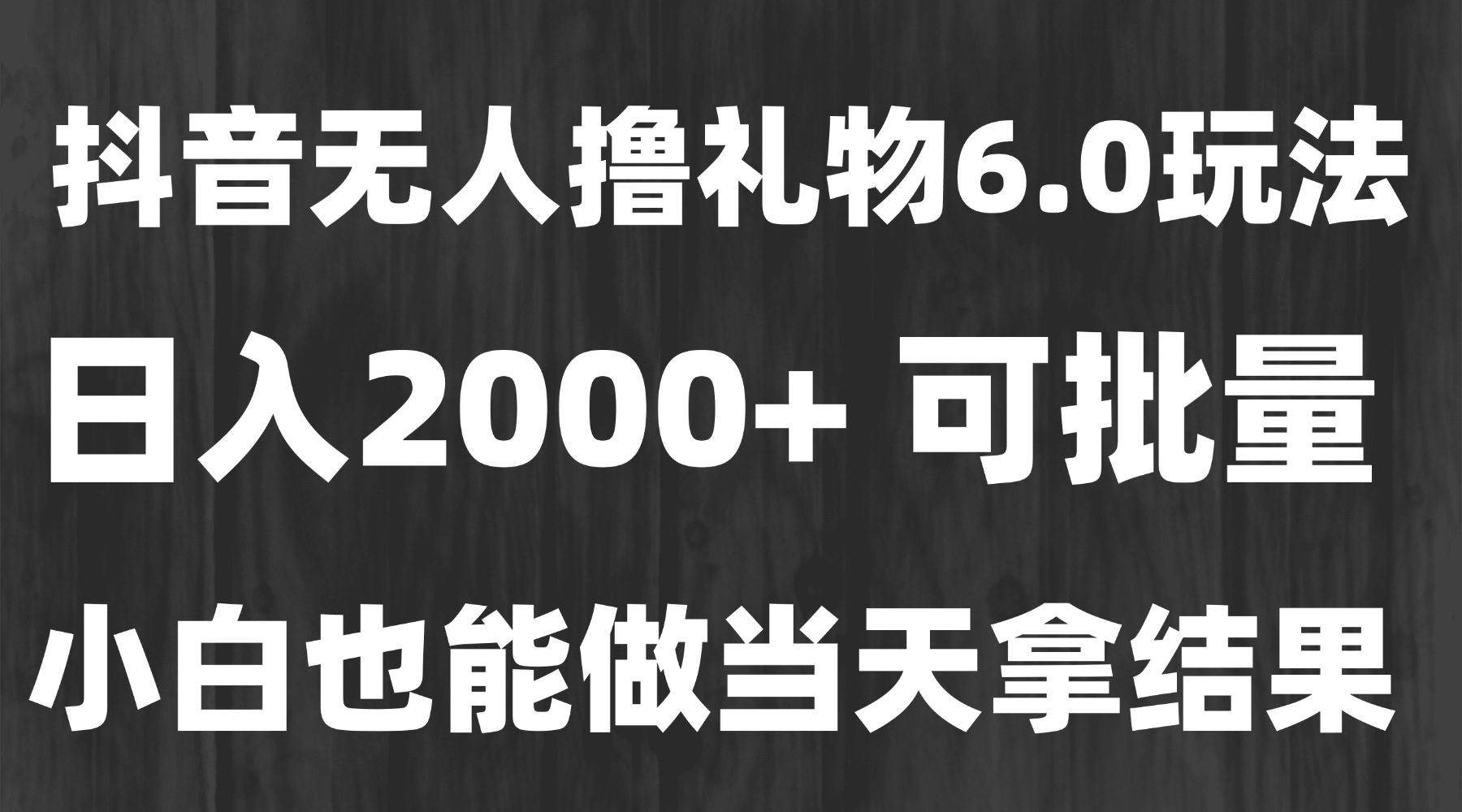 最新风口暴力撸金技术，无人撸礼物，长期稳定 一天收益2000+，小白当天…-彼飞网创