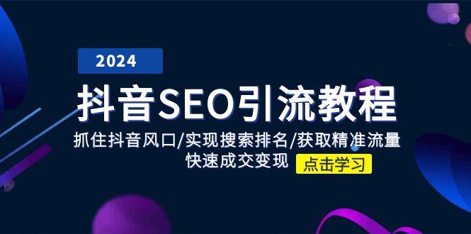 抖音 SEO引流教程：抓住抖音风口/实现搜索排名/获取精准流量/快速成交变现-彼飞网创