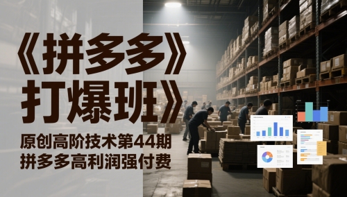 《拼多多打爆班》原创高阶技术第44期，拼多多高利润强付费-彼飞网创