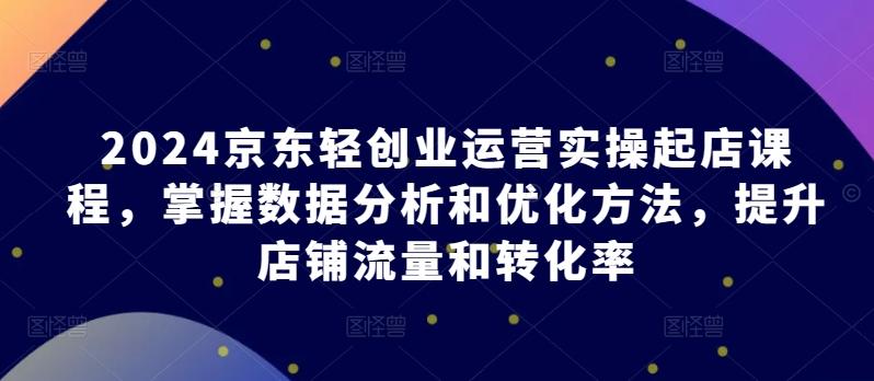 2024京东轻创业运营实操起店课程，掌握数据分析和优化方法，提升店铺流量和转化率-彼飞网创