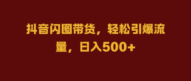 抖音闪图带货，轻松引爆流量，日入几张【揭秘】-彼飞网创