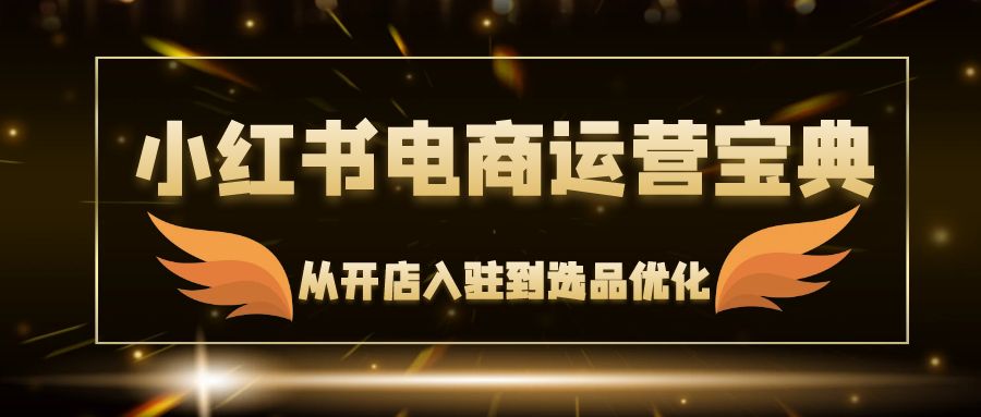 小红书电商运营宝典：从开店入驻到选品优化，一站式解决你的电商难题-彼飞网创