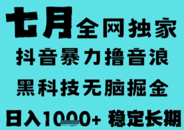 7月最新风口抖音无人直播撸音浪，长期稳定，非短期，全自动运行，低门槛无脑，日入1k+【揭秘】-彼飞网创