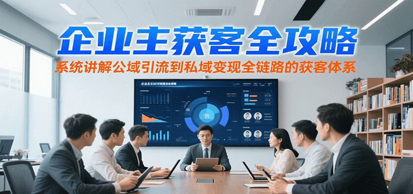 企业主获客全攻略，系统讲解公域引流到私域变现全链路的获客体系-彼飞网创