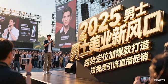 2025男士美业新风口，趋势定位加爆款打造，短视频引流直播促销-彼飞网创