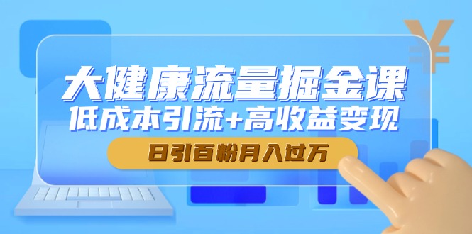 大健康流量掘金课，低成本引流+高收益变现，日引百粉月入过万-彼飞网创