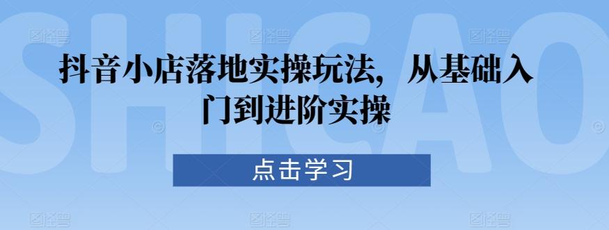 抖音小店落地实操玩法，从基础入门到进阶实操-彼飞网创