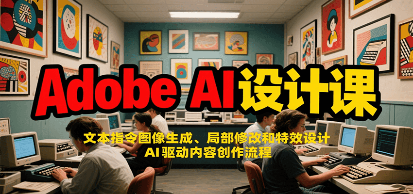 Adobe AI设计课：文本指令图像生成、局部修改和特效设计，AI驱动内容创作流程-彼飞网创