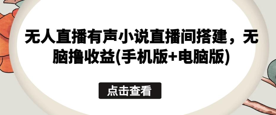 无人直播有声小说直播间搭建，无脑撸收益(手机版+电脑版)-彼飞网创