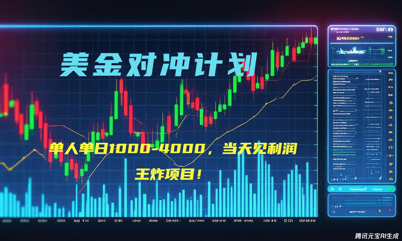 2025年最暴力项目“美金先登计划”最新最强对冲战法，每日实际收益1K-4K-彼飞网创
