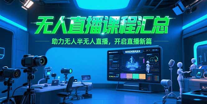 无人直播课程汇总，含非实时防风技术，助力无人半无人直播，开启直播新篇-彼飞网创