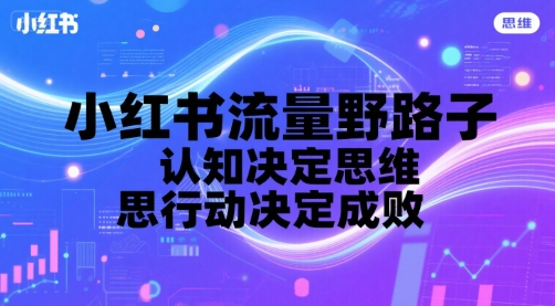 小红书流量野路子，认知决定思维，思维决定行动，行动决定成败-彼飞网创