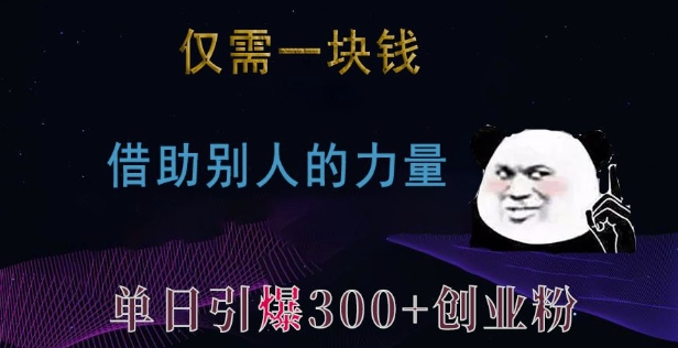 仅需一块钱，借助别人的力量，单日引爆300+创业粉、兼职粉【揭秘】-彼飞网创