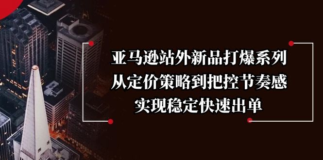 亚马逊站外新品打爆系列，从定价策略到把控节奏感，实现稳定快速出单-彼飞网创