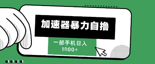 205新风口，加速器暴力自撸，单机日入1k+【揭秘】-彼飞网创