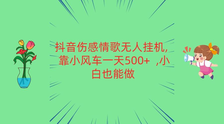 抖音伤感情歌无人挂机 靠小风车一天500+ 小白也能做-彼飞网创