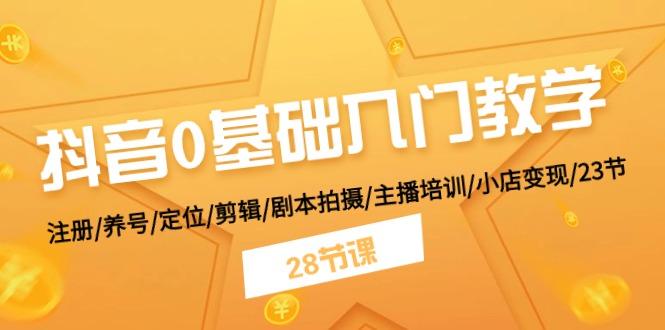 抖音0基础入门教学 注册/养号/定位/剪辑/剧本拍摄/主播培训/小店变现/28节-彼飞网创