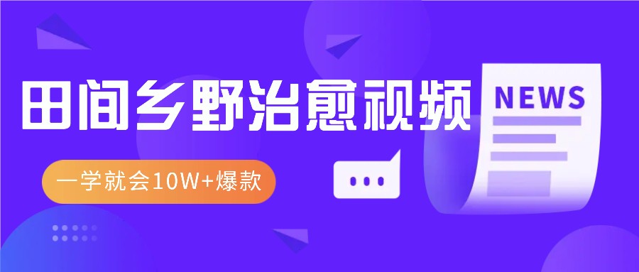 一学就会，1分钟教会你，10W+爆款田间乡野治愈视频(附提示词技巧)-彼飞网创