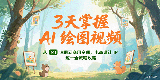 3天掌握AI绘图视频，从MJ 注册到商用变现，电商设计IP统一全流程攻略-彼飞网创