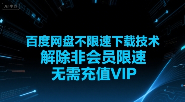 百度网盘不限速下载技术，解除非会员限速，无需充值VIP-彼飞网创
