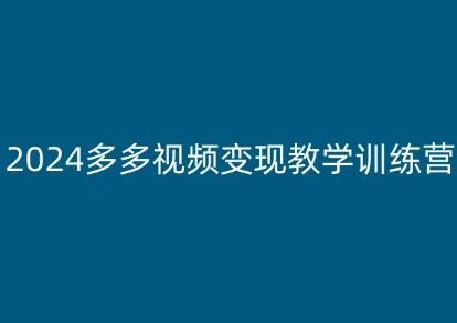 2024多多视频变现教学训练营，新手保姆级教程，适合新手小白-彼飞网创