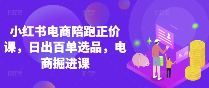 小红书电商陪跑正价课，小红书官方认证电商讲师教学，日出百单选品，电商掘进课-彼飞网创