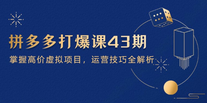 拼多多打爆课第 43 期，掌握高价虚拟项目，运营技巧全解析(15节-彼飞网创