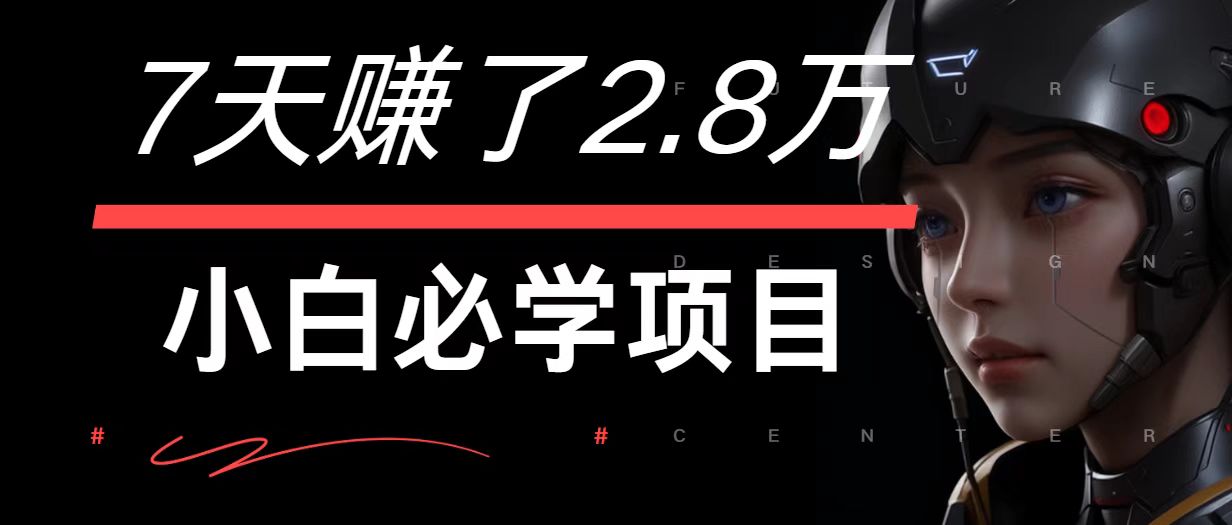 7天赚了2.8万！每单利润最少500+，轻松月入7万+小白有手就行-彼飞网创