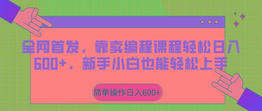 全网首发，靠卖编程课程轻松日入600+，新手小白也能轻松上手-彼飞网创