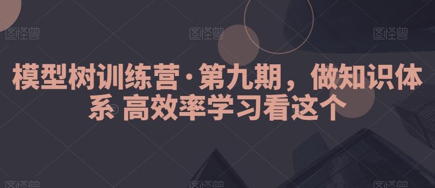 模型树训练营·第九期，做知识体系高效率学习看这个-彼飞网创