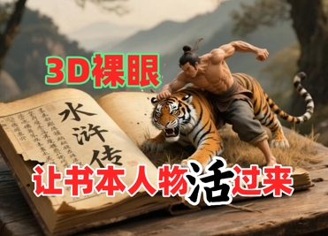 书本人物裸眼3D视频，新的玩法，流量超猛，保姆级教程-彼飞网创