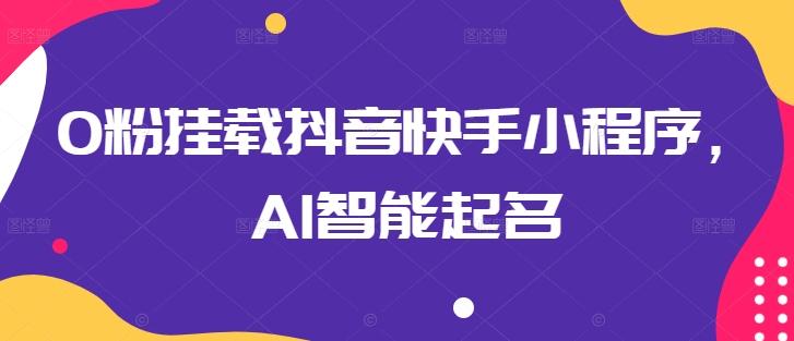 0粉挂载抖音快手小程序，AI智能起名-彼飞网创
