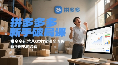 拼多多新手破局课，拼多多运营从0到1实操全流程，新手做电商必看-彼飞网创