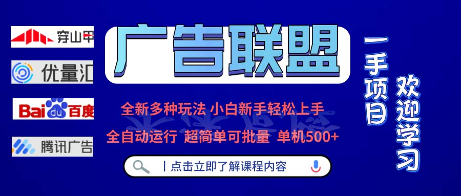 广告联盟 全新多种玩法 单机500+  全自动运行  可批量运行-彼飞网创