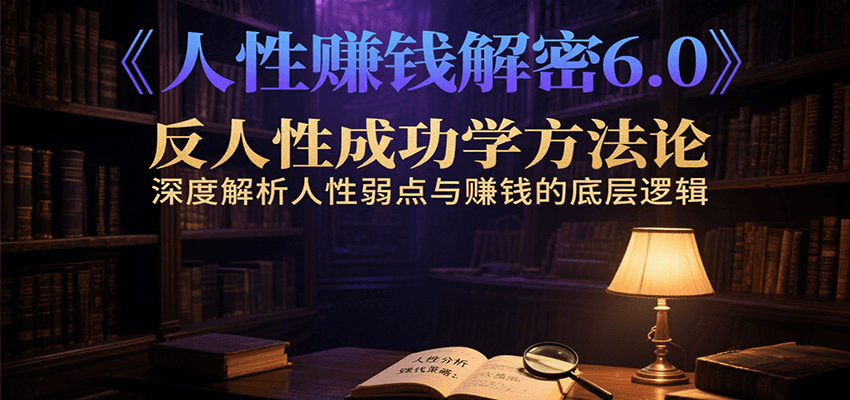 人性赚钱解密6.0，反人性成功学方法论，深度解析人性弱点与赚钱的底层逻辑-彼飞网创