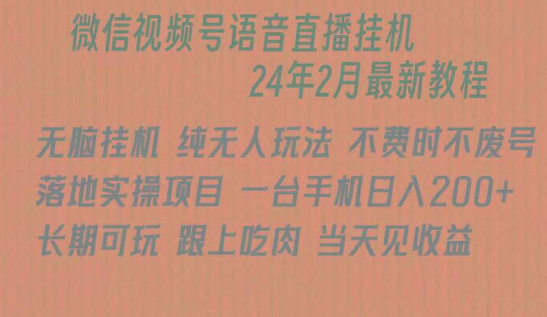 微信直播无脑挂机落地实操项目，单日躺赚收益200+-彼飞网创
