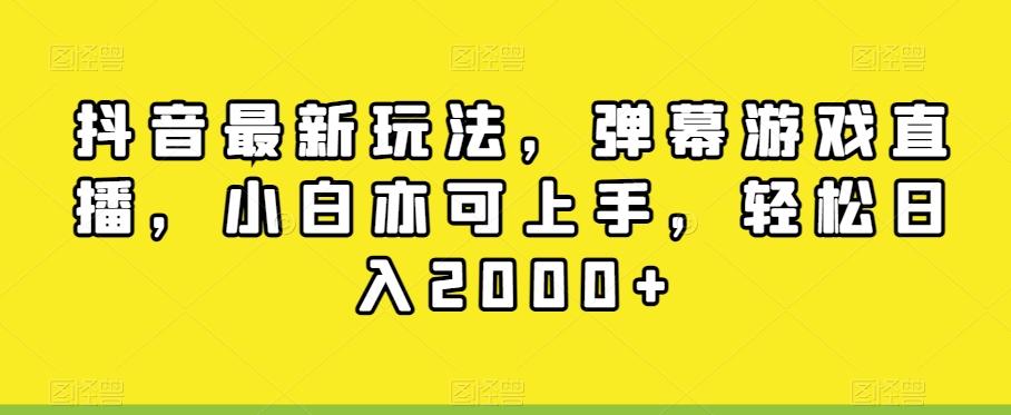 抖音最新玩法，弹幕游戏直播，小白亦可上手，轻松日入2000+-彼飞网创