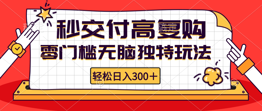 零门槛无脑独特玩法 轻松日入300+秒交付高复购   矩阵无上限-彼飞网创