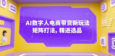 AI数字人电商带货新玩法，矩阵打法，精进选品-彼飞网创