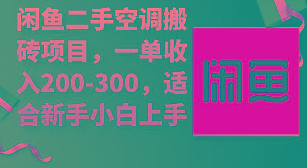 (9539期)闲鱼二手空调搬砖项目，一单收入200-300，适合新手小白上手-彼飞网创