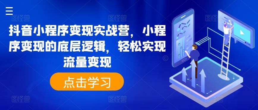 抖音小程序变现实战营，小程序变现的底层逻辑，轻松实现流量变现-彼飞网创