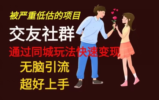 【无脑引流】同城搭子交友社群玩法教学-彼飞网创