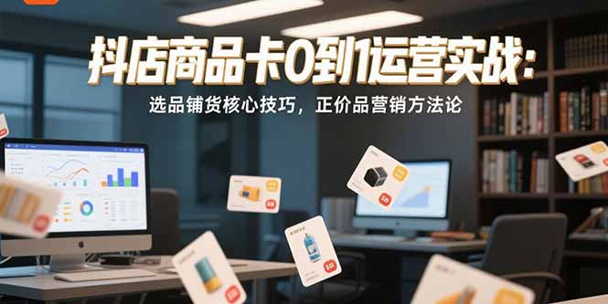 抖店商品卡0到1运营实战：选品铺货核心技巧，正价品营销方法论-彼飞网创